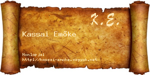 Kassai Emőke névjegykártya